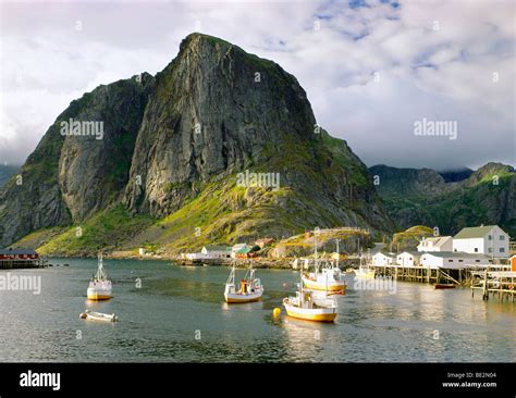 Harbor Hamnoy Lofoten Norway Scandinavia Europe Stock Photo Alamy