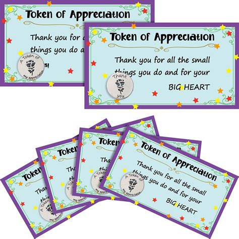 Buy 12 Sets Tokens Of Appreciation And Cards Set Inspirational Quote