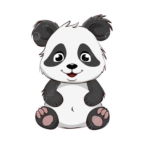 Ilustrasi Bayi Panda Lucu Sedang Duduk Vektor Panda Lucu Bayi Panda