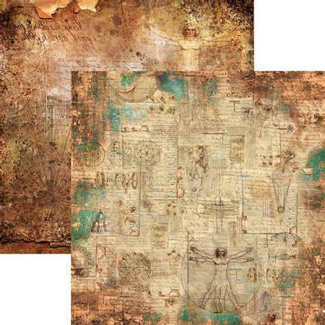 Ciao Bella Scrapbook Paper Pad 12x12 In Codex Leonardo Etsy