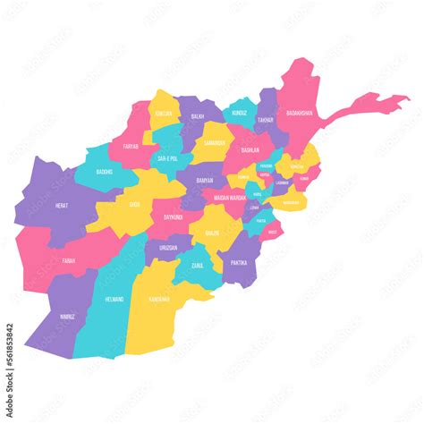 Afghanistan Political Map Of Administrative Divisions Provinces Sexiz Pix