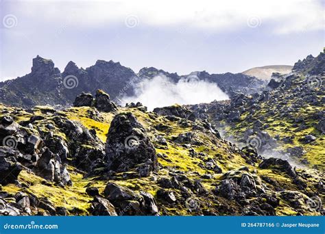 Hiking In The Highlands With Snow Green Volcanic Moss Colorful