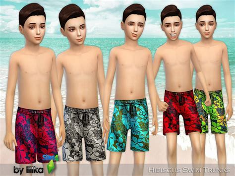 Hibiscus Swim Trunks By Lillka At Tsr Sims 4 Updates