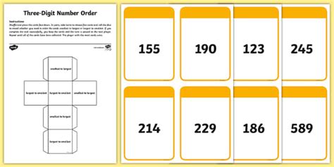 Three Digit Number Order Activity Teacher Made Twinkl