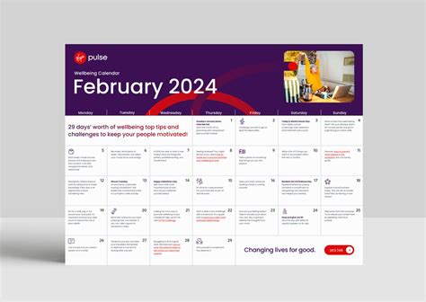 February 2024 Wellbeing Calendar Download Now 🤩