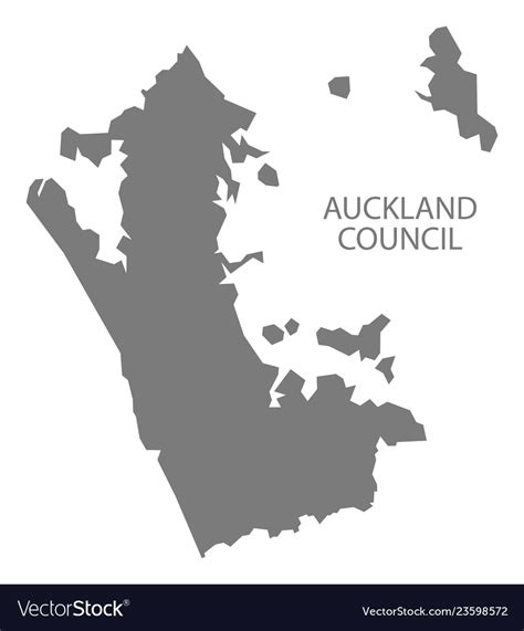 Auckland Council New Zealand Map Grey Royalty Free Vector