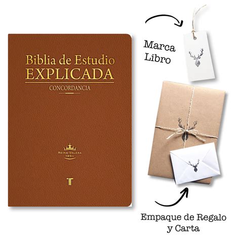 Biblia De Estudio Explicada Piel Especial Rvr 1960 Marrn Claro