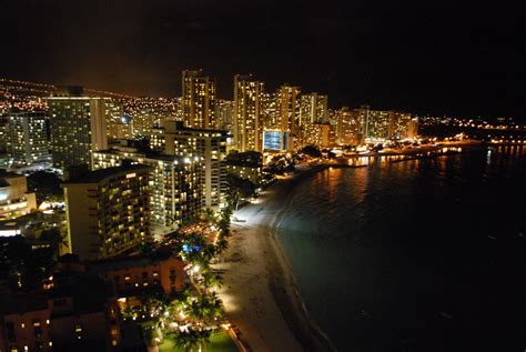 Waikiki At Night Honolulu Waikiki Vacation Spots Favorite Vacation