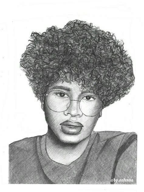 Self Portrait Curly Hair Boy Drawing Boys With Curly Hair Portrait