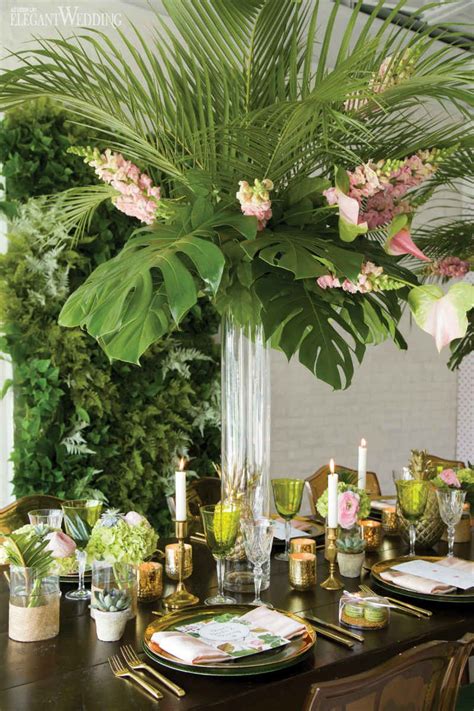 Tropical Greenery Centerpieces