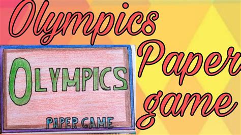 Olympics Paper Game New Paper Game Play At Home Sports Paper Game