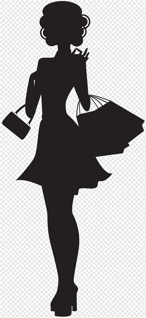 Mulher com sacos de compras silhueta, silhueta mulher, silhueta de mulher de compras, moda ...