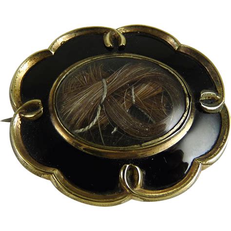 Antique Victorian Mourning Brooch Hair from ornaments on Ruby Lane