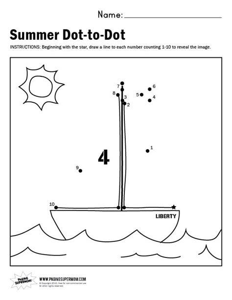 Sailboat Dot To Dot Worksheet Paging Supermom Dot Worksheets Dots