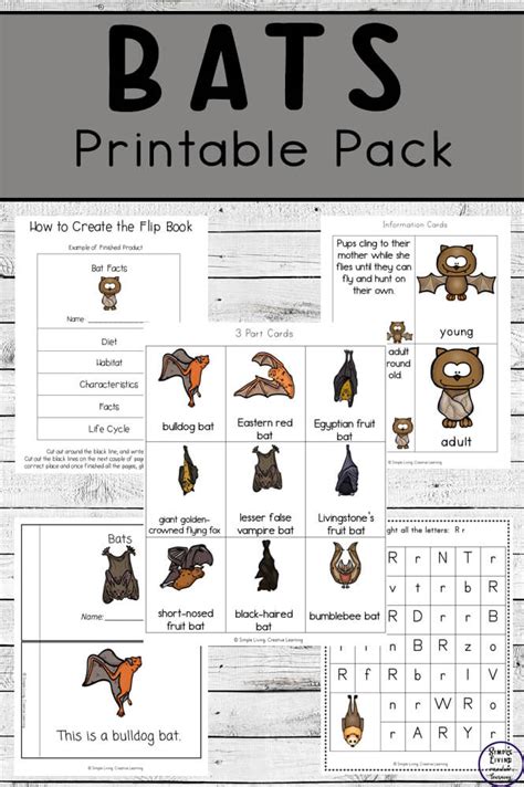 Bat Printable Pack Simple Living Creative Learning