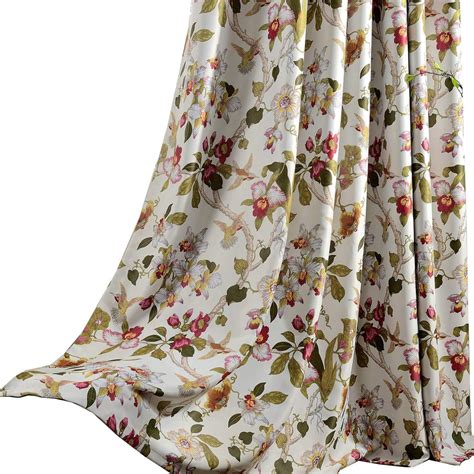 Blackout Flower Curtains For Bedroom Anady 2 Panels Grommet Top