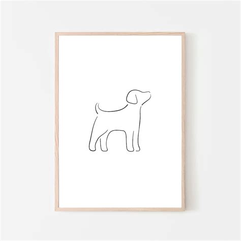 Minimalist Dog Art Dog Line Art Black And White Instant Etsy