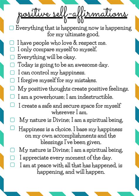 30 Positive Self Affirmations On Your Wall To Keep You Going