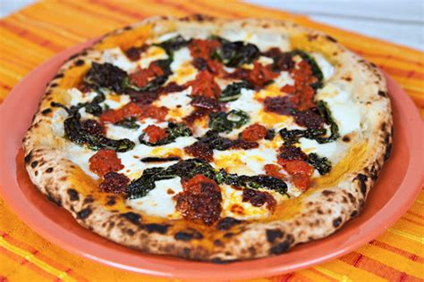 Pizza With Kale Nduja Tomatoes And Robiola Cheese Italian Food Forever