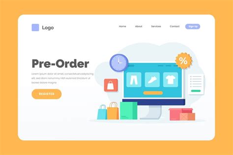 Free Vector Pre Order Landing Page Web Template