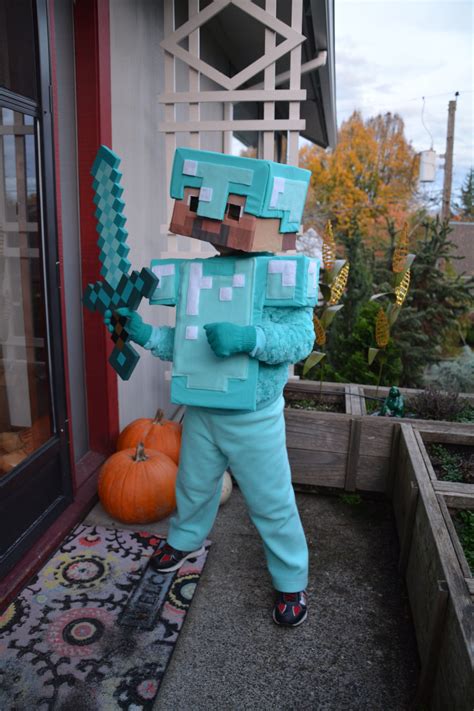Steve In Diamond Armor Minecraft Halloween Costume Minecraft Costumes