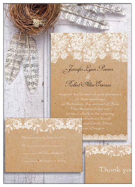 Top 10 Chic Country Rustic Wedding Invitations With Rsvp Cards