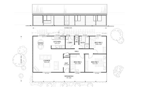 Hunter 3 Met Kit Homes 3 Bedroom Steel Frame Kit Home Floor Plan