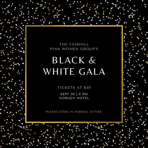 Black And Gold Dots Gala Invitation Templates By Canva