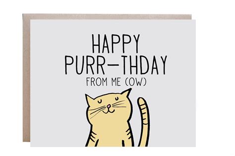 Cat Birthday Card Happy Birthday Card From The Cat Etsy Cat Birthday Card Happy Birthday