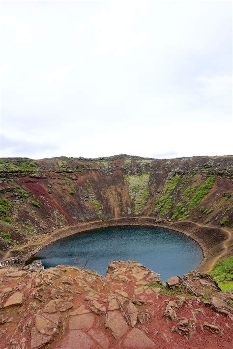 Kerid Crater A Volcanic Crater In Iceland Beer Spa Crater Lake