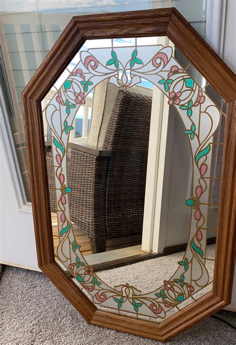 Traditional Vintage Octagon Mirror Early 80s Home Decor Color Etsy