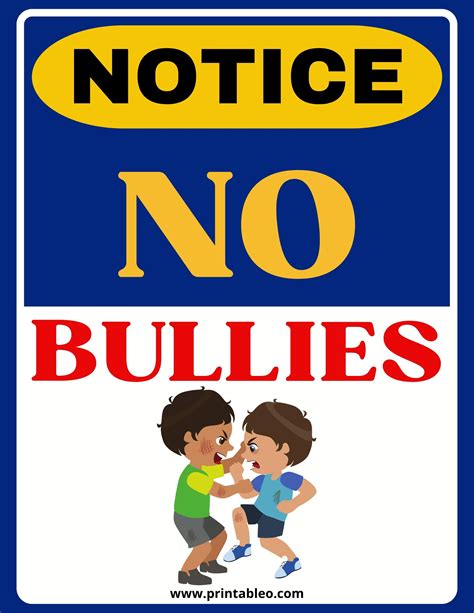 20 Printable Stop Bullying Signs To Spread Awareness