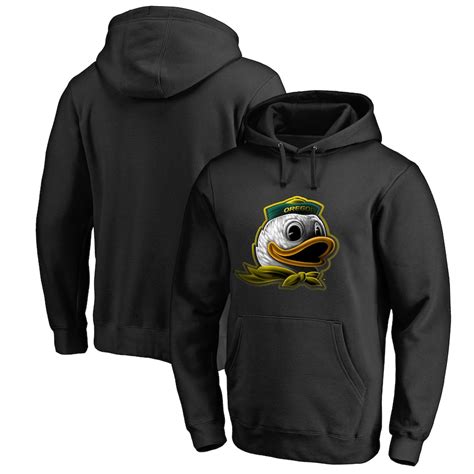 Mens Fanatics Branded Black Oregon Ducks Midnight Mascot Pullover Hoodie