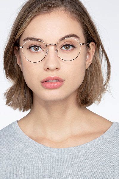 Silver Round Prescription Eyeglasses Large Full Rim Metal Eyewear