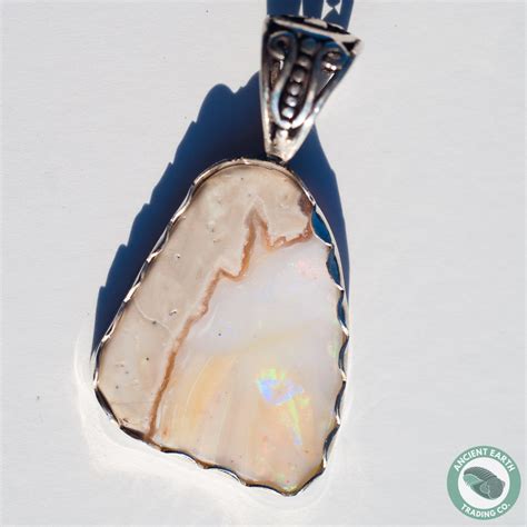 28mm Broad Fire Flash Opal Pendant From Idaho Geyser Opal Opal
