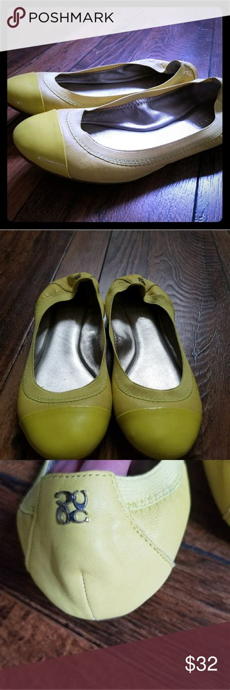Coach Sz 6 Dalia Ballet Flats Leather Yellow Coach Shoes Coach Shoes