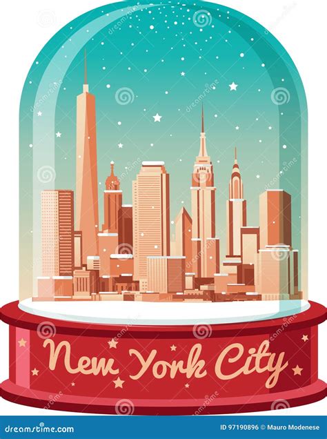 New York City Skyline Stock Illustration Illustration Of Downtown