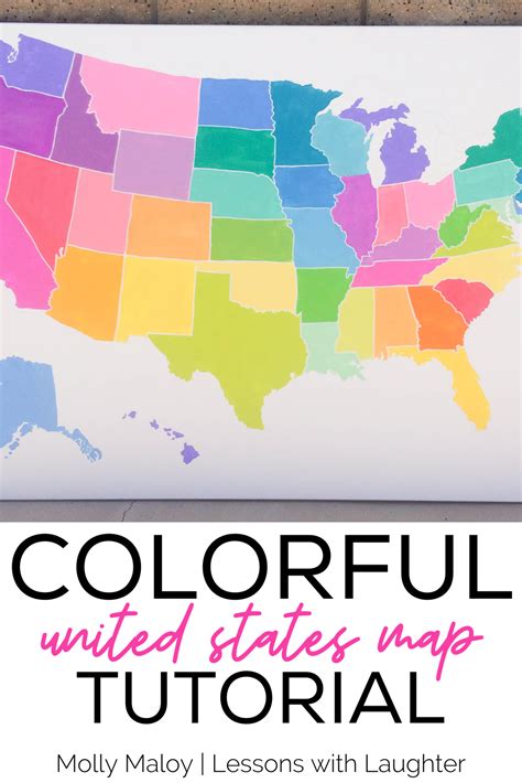 Colorful United States Map Tutorial Molly Maloy