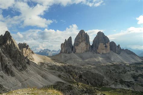 A Panoramic Capture Of The Famous Tre Cime Di Lavaredo Drei Zinnen