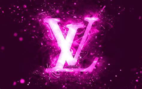 Download Wallpapers Louis Vuitton Purple Logo 4k Purple Neon Lights