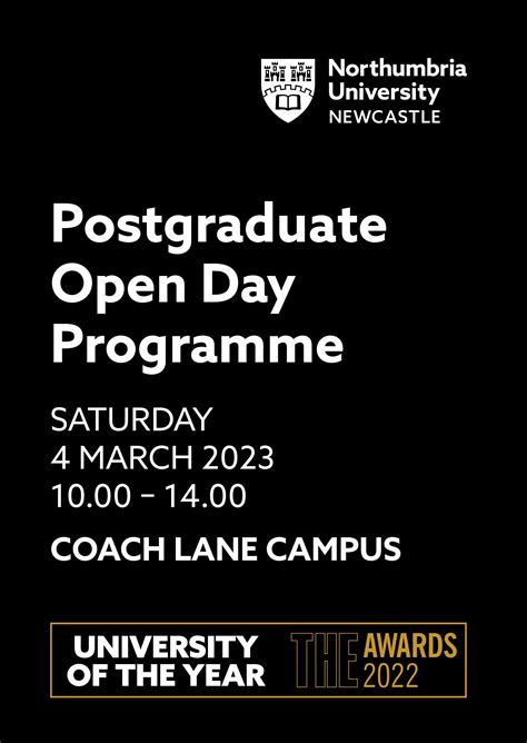 Pg Open Day Programme 2023 Coach Lane Campus By Northumbria