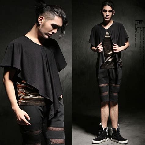 Avant Garde Designer Men S Fashion Costume Layered Short T Shirts Tee