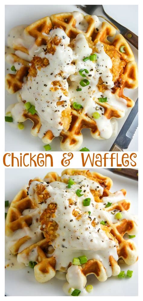Oven Fried Chicken With Waffles And White Gravy Baker By Nature