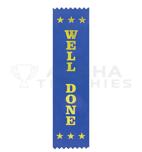 Well Done Ribbon Pack Of 25 203mm Alpha Trophies
