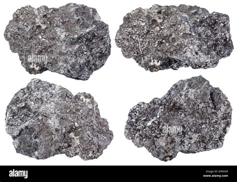 Set Of Piece Of Graphite Mineral Stone Isolated Stock Photo Alamy