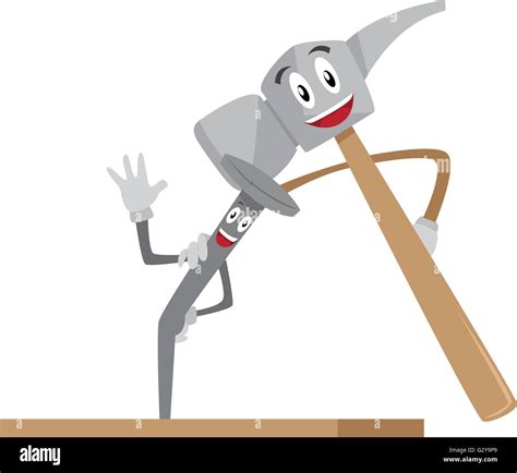 Hammer And Nails Cartoon Stock Vector Image And Art Alamy