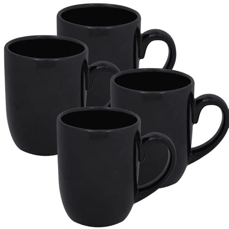 Mug Cups Classic Black Stoneware Mugs 12 Oz Coffee Mugs For Tea