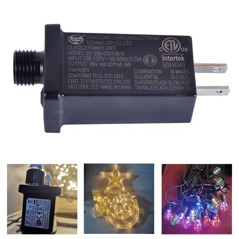 ac 110v to dc 29v 6w 8 modes us plug ip44 led driver switch power adapter for xmas holiday