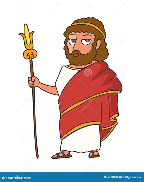 Ancient Greek King Cartoon Portrait Stock Vector Illustration Of