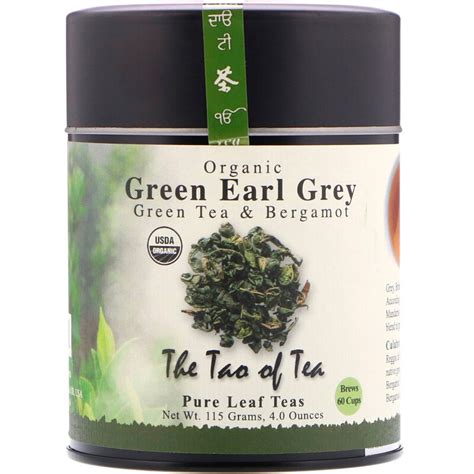 The Tao Of Tea 유기농 녹차 And 베르가못 그린 얼그레이 40 온스 115 그램 Iherb